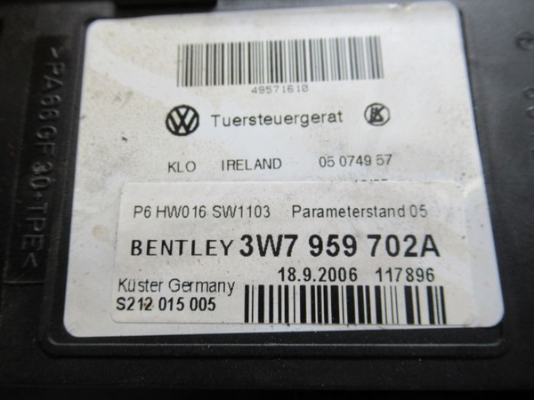 Bentley Continental Raammotor Unit Portier Rechts RHD